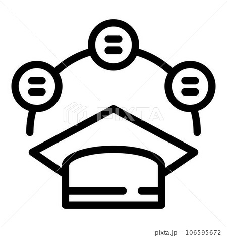 Student graduated hat icon. Outline student graduated hat vector icon for web design isolated on white background Student graduated hat icon. Outline student graduated hat vector icon for web design isolated on white background 106595672