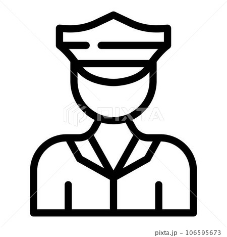 Student job police officer icon. Outline student job police officer vector icon for web design isolated on white background 106595673