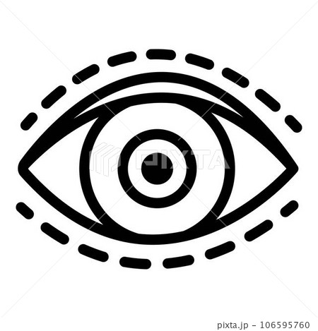 Eye plastic surgery icon. Outline eye plastic surgery vector icon for web design isolated on white background 106595760