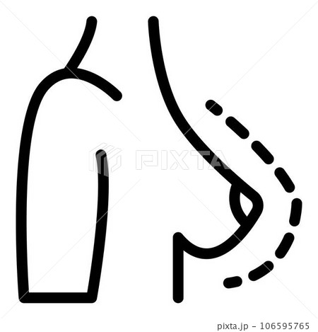 Breast female correction icon. Outline breast female correction vector icon for web design isolated on white background Breast female correction icon. Outline breast female correction vector icon for web design isolated on white background 106595765