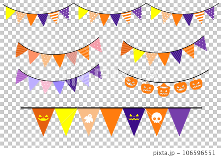 Garland icon set with colorful halloween design Garland icon set with colorful halloween design 106596551
