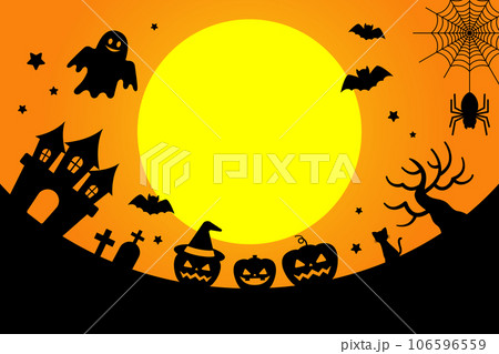 ハロウィンのイラストフレーム(オレンジ) ハロウィンのイラストフレーム(オレンジ) 106596559