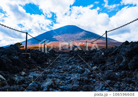 焼走り熔岩流と岩手山（秋） 106596608