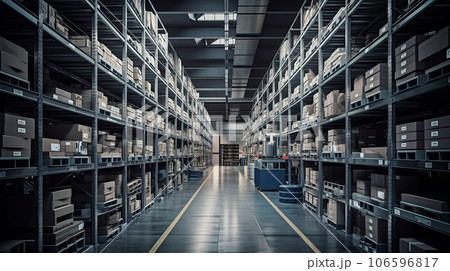 物流倉庫・eコマース・配送・流通・ECショップ・配送センター・通販業者の倉庫 物流倉庫・eコマース・配送・流通・ECショップ・配送センター・通販業者の倉庫 106596817