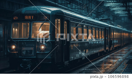 夜行列車・寝台列車・夜の電車・列車・鉄道 106596898