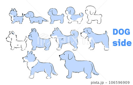 様々な犬の絵 いろいろな犬種のイヌ セットのイラスト素材 [35114092] - PIXTA