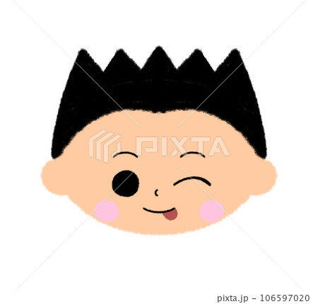 舌を出している男の子の顔アイコン 106597020