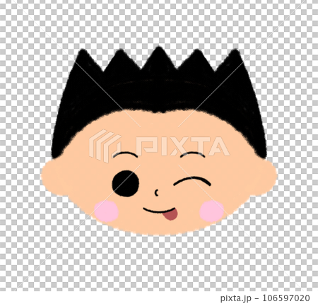 舌を出している男の子の顔アイコン 106597020