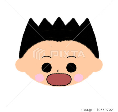 大きな口を開けている男の子の顔アイコン 106597021
