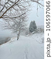 snow covered road in winter 106597066