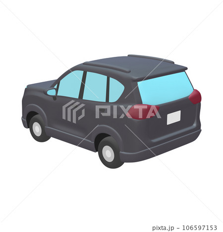 自動車のイラスト素材　デフォルメ　SUV　黒（1_g） 106597153