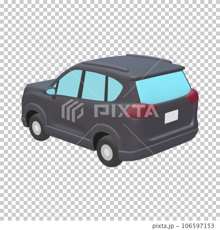 自動車のイラスト素材　デフォルメ　SUV　黒（1_g） 106597153