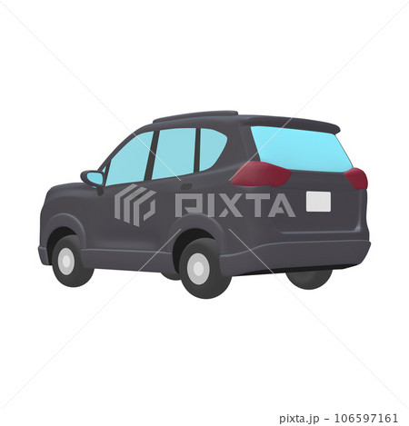 自動車のイラスト素材 デフォルメ SUV 黒(1_8) 自動車のイラスト素材 デフォルメ SUV 黒(1_8) 106597161