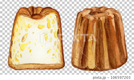 手繪水彩美味 canelé 插圖 手繪水彩美味 canelé 插圖 106597203
