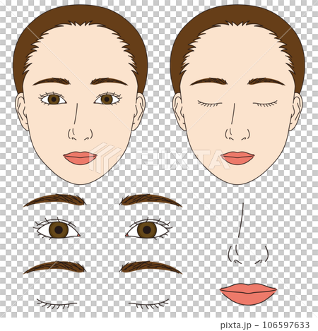 Face parts set female Face parts set female 106597633