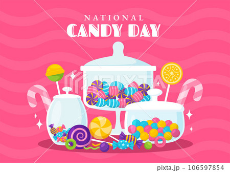 National Candy Day Vector Illustration with Different Types of Candies and Sweets in Flat Cartoon Hand Drawn Background Design Templates National Candy Day Vector Illustration with Different Types of Candies and Sweets in Flat Cartoon Hand Drawn Background Design Templates 106597854