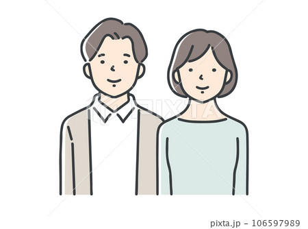 笑顔の若い夫婦・カップル／上半身 106597989