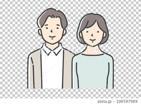 笑顔の若い夫婦・カップル／上半身 106597989