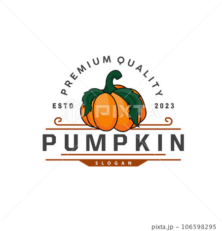 Pumpkin Logo Premium Vegetable Fruit Design Simple Minimalist Template Vector Simple 106598295