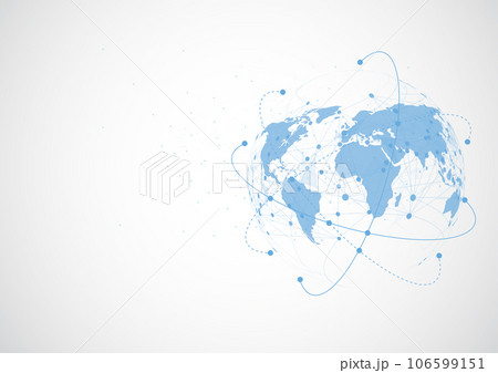Global network connection. World map point and line composition concept of global business. Vector Illustration 106599151