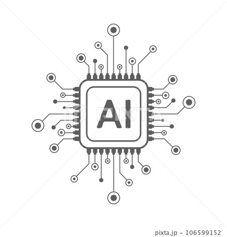 Artificial intelligence circuit line style. Machine learning design. Smart network digital technology. AI. Vector illustration 106599152