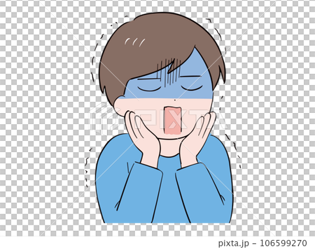 一名身著便服、臉色蒼白、神情驚恐的年輕男子（上半身） 106599270