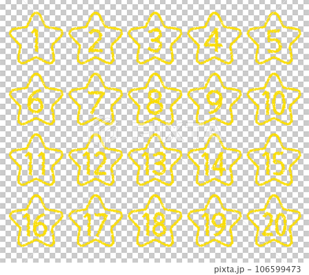 Hand-drawn crayon material Number icon set up to 20 Hand-drawn crayon material Number icon set up to 20 106599473