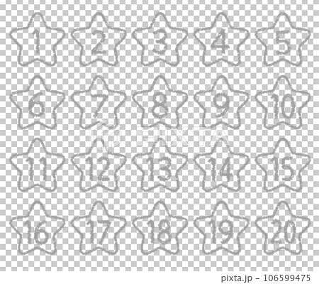 Hand-drawn crayon material Number icon set up to 20 Hand-drawn crayon material Number icon set up to 20 106599475