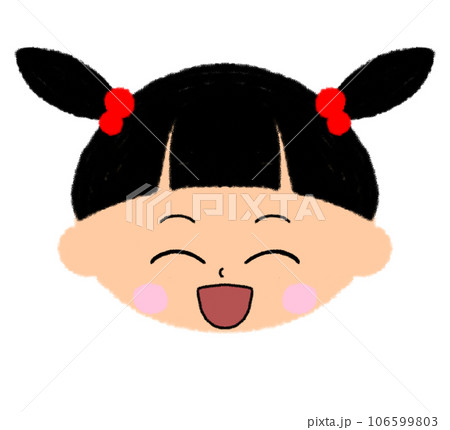 にっこり笑っている女の子の顔アイコン 106599803