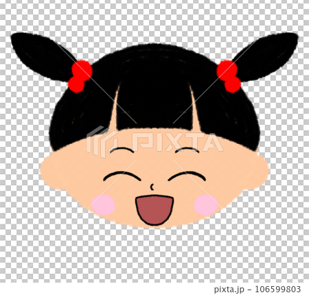 にっこり笑っている女の子の顔アイコン 106599803