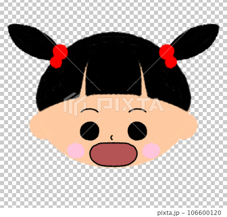 張開大嘴的女孩臉圖標 106600120