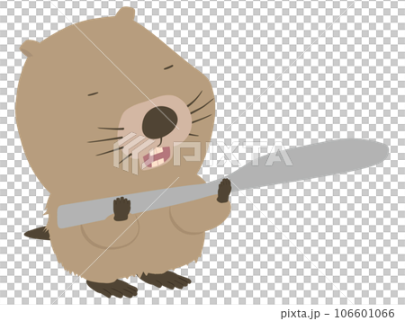 smiling beaver with knife smiling beaver with knife 106601066