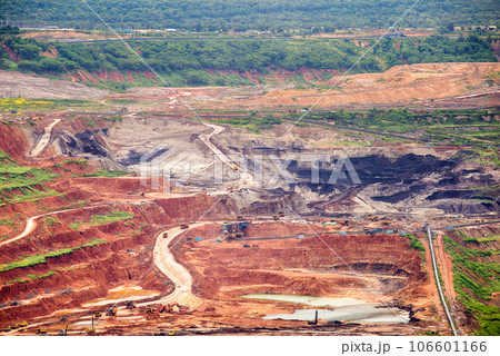Part of a pit with big mining truck working Part of a pit with big mining truck working 106601166