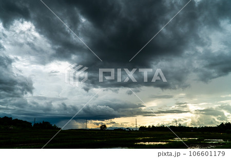 thunder storm sky Rain clouds thunder storm sky Rain clouds 106601179