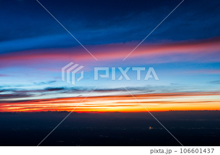 colorful dramatic sky with cloud at sunset. colorful dramatic sky with cloud at sunset. 106601437