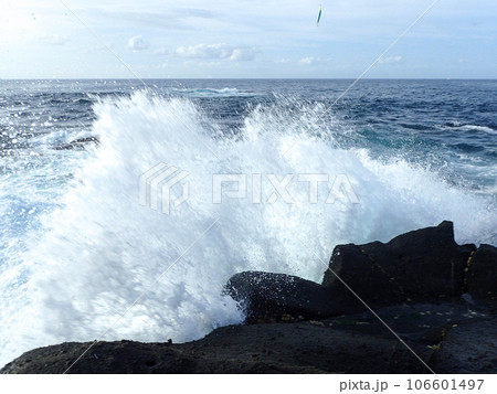 荒れた磯の波しぶき 荒れた磯の波しぶき 106601497