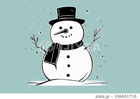 Christmas greeting card with illustration of snowman. Vector illustration Christmas greeting card with illustration of snowman. Vector illustration 106601719