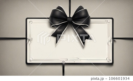 black bow bow vintage background, sales tag and template shopping label on paper. special offer. vintage. 106601934