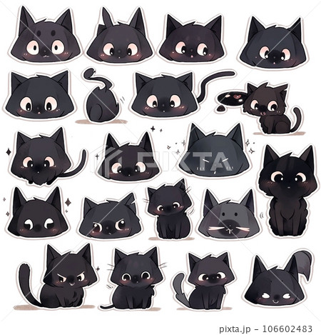 vector set of cute cats 106602483