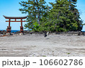 恋路海岸の黒柴　奥能登の風景 106602786