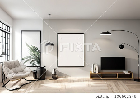 Contemporary Poster Mockup. Modern Interior Contemporary Poster Mockup. Modern Interior 106602849