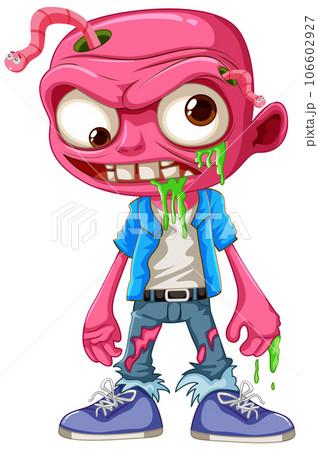 Worm-infested Male Zombie Cartoon Illustration 106602927