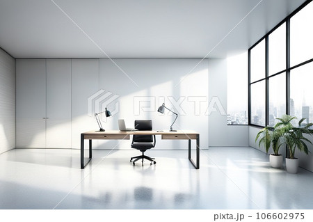 work desk with empty space. Stylish Modern Interior work desk with empty space. Stylish Modern Interior 106602975