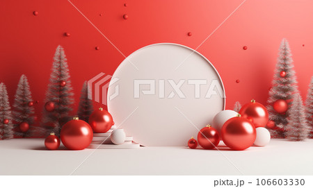 3d luxury podium christmas decoration and space for your luxury product. Christmas background concept. Generative AI. 3d luxury podium christmas decoration and space for your luxury product. Christmas background concept. Generative AI. 106603330