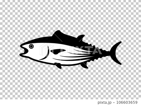 鰹魚單色圖標。鰹魚是鰹魚片的原料。 鰹魚單色圖標。鰹魚是鰹魚片的原料。 106603659