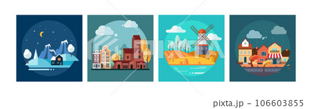 Different Landscape and Scene View Icon Vector Set Different Landscape and Scene View Icon Vector Set 106603855