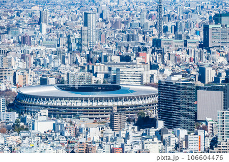 「東京都」渋谷スカイから望む都心の街並み 106604476