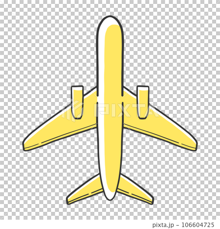 飛行機を下から見た構図のイラスト素材 飛行機を下から見た構図のイラスト素材 106604725