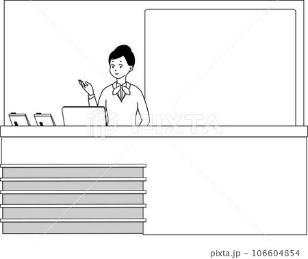 カウンター 受付 女性 案内 パターンD カウンター 受付 女性 案内 パターンD 106604854