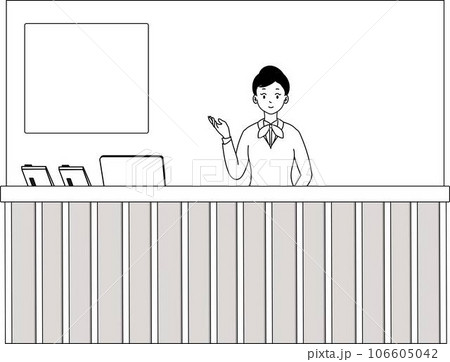 カウンター 受付 女性 案内 正面 パターンC カウンター 受付 女性 案内 正面 パターンC 106605042